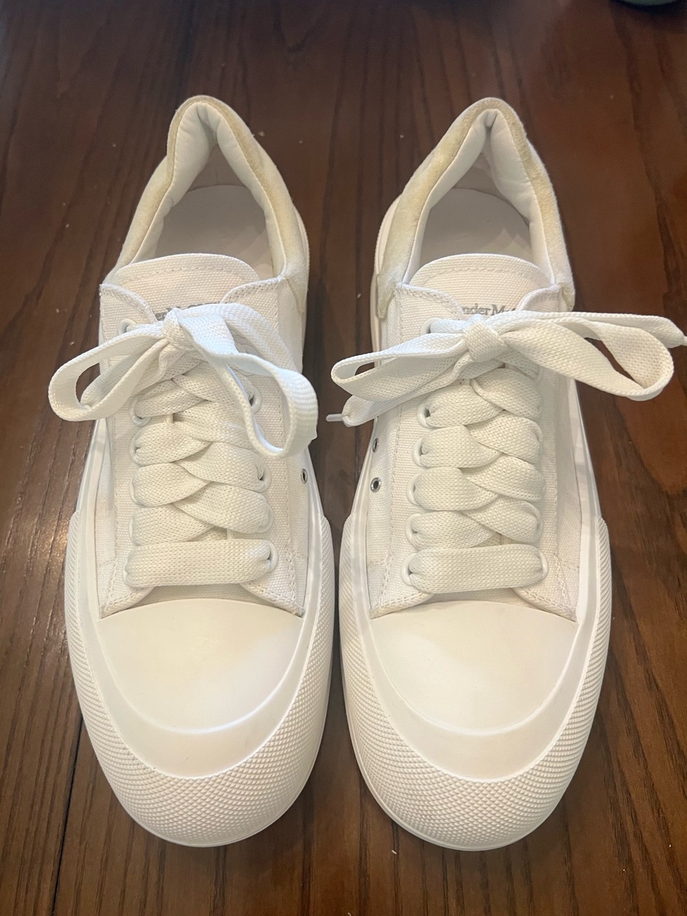 Alexander McQueen White Canvas Deck Plimsoll sneakers